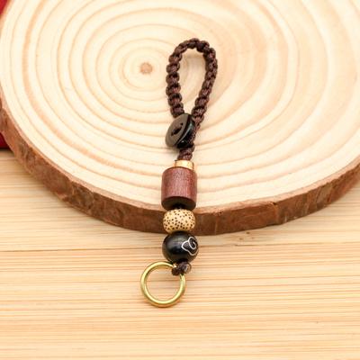 Chinese Style Key Accessories Lanyard Braided Rope Keychain Diy Xiangyun Rope Keyring Sandalwood Rope Pendant