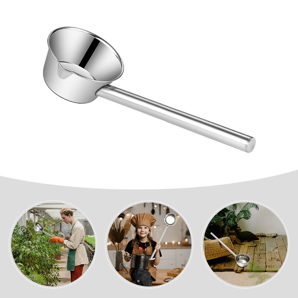 Edelstahl Löffel Wasser Schöpfen Küche Scoop Lange Griff Nudel Haushalt Silber Suppe Mehrzweck Baby