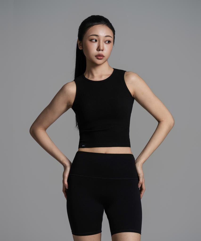 Eosendeo (W) Ribbed Easy Crop Sleeveless 2 Colors