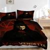3pcs V for Vendetta Bedding Set, Duvet Cover and Pillowcases Machine Washable Seasons All Suitable, Design for Bedroom (No Filling)210
