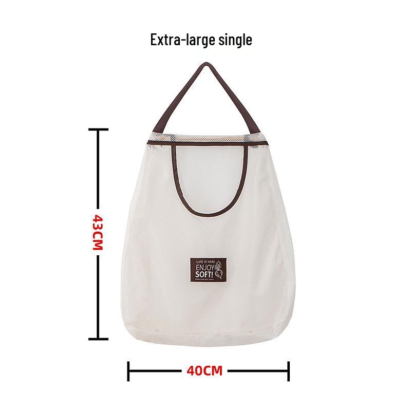 Wandmontierte multifunktionale Netztasche für Handtaschen, Obst und Gemüse - Knoblauch-, Ingwer- und Zwiebellagerung