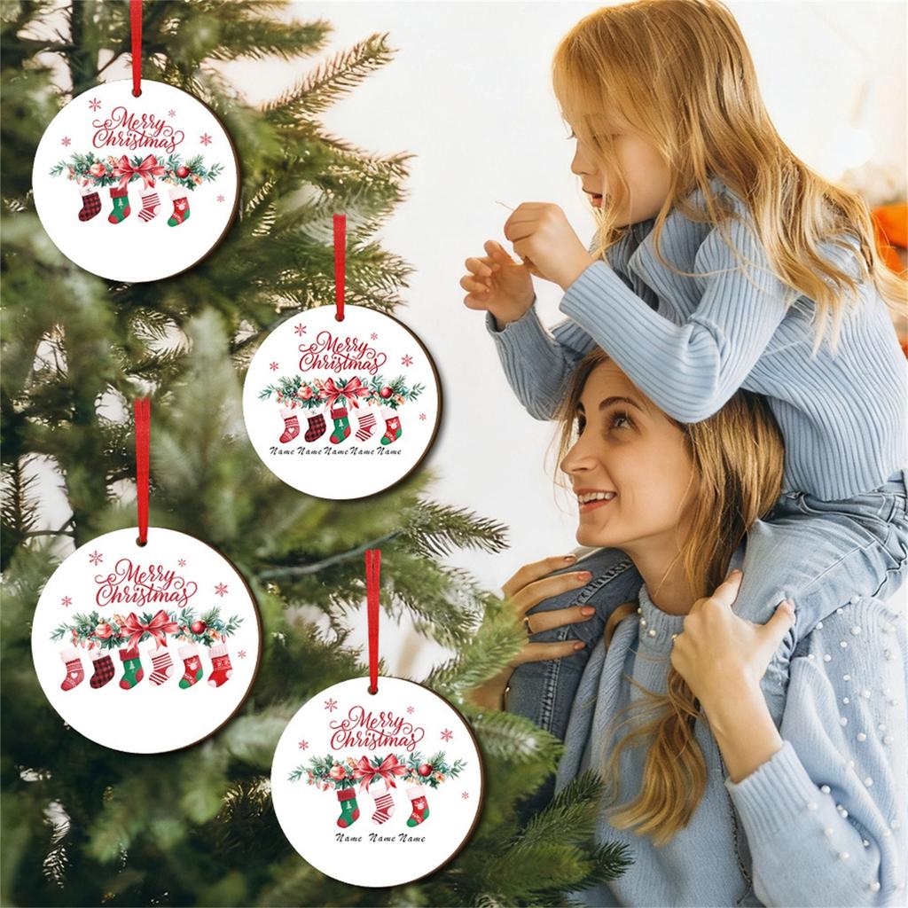Gift Stocking Decoration Souvenir Wooden Christmas Pendant