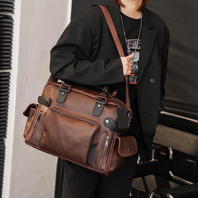 Korean Retro Men's Handbag: Trendy Document & Laptop Messenger Bag