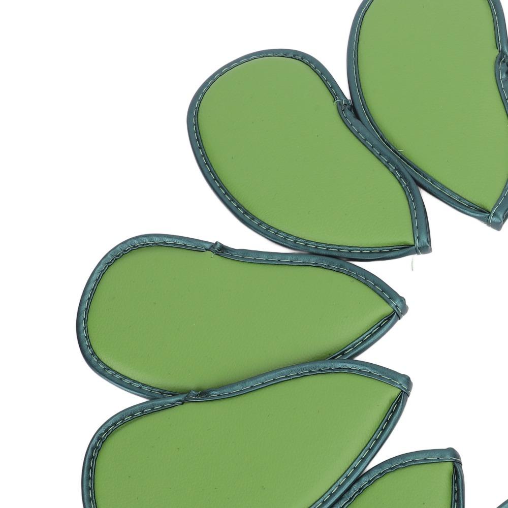 12pcs Numbered Golf Headcovers Green Iron Headcovers Bag Storage PU Golf Covers  Golfers зелёный