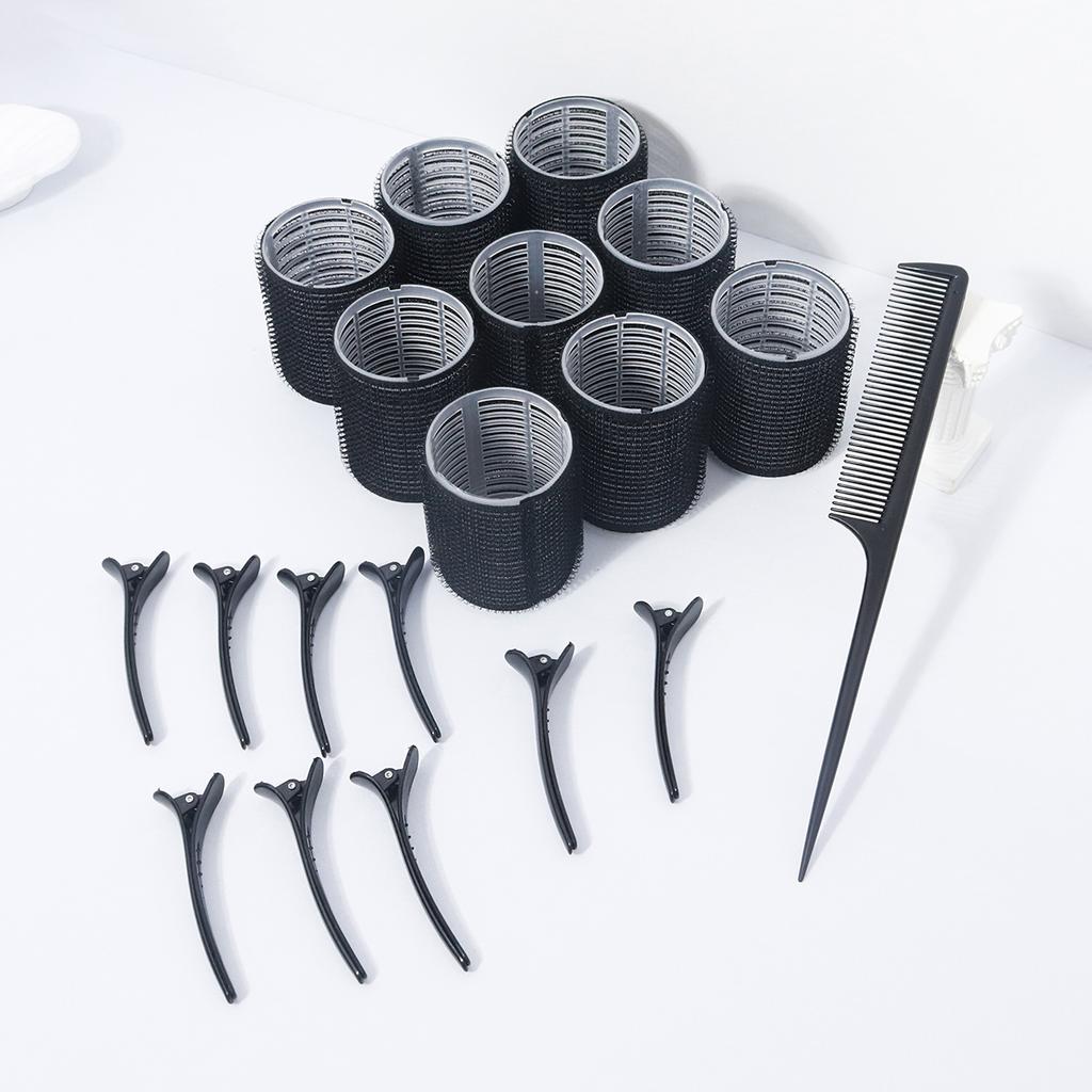 19pcs styling hair accessory kit, heatless curler, duckbill clip, pointed tail fine tooth comb, special for real hair wigs