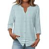Blusa casual da donna elegante a righe e quadretti stampati