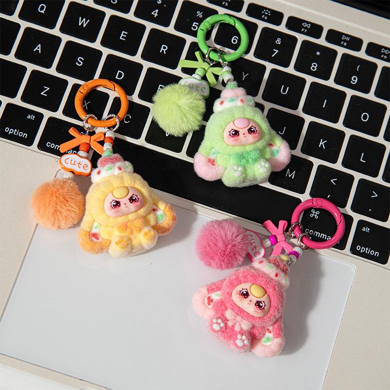 Cute Plush Keychains Party Gifts Kawaii Keychain Phone Chain New Year Xmas Party Favors Gift Baby Face Cute Aesthetic Keychain