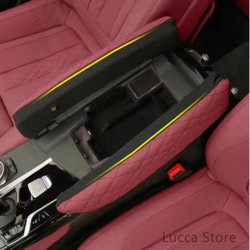 For BMW 5 Series F10 F18 G30 G38 6GT Armrest Box Cover Cushion PU Leather Center Console Armrest Protector Pad Car Accessories