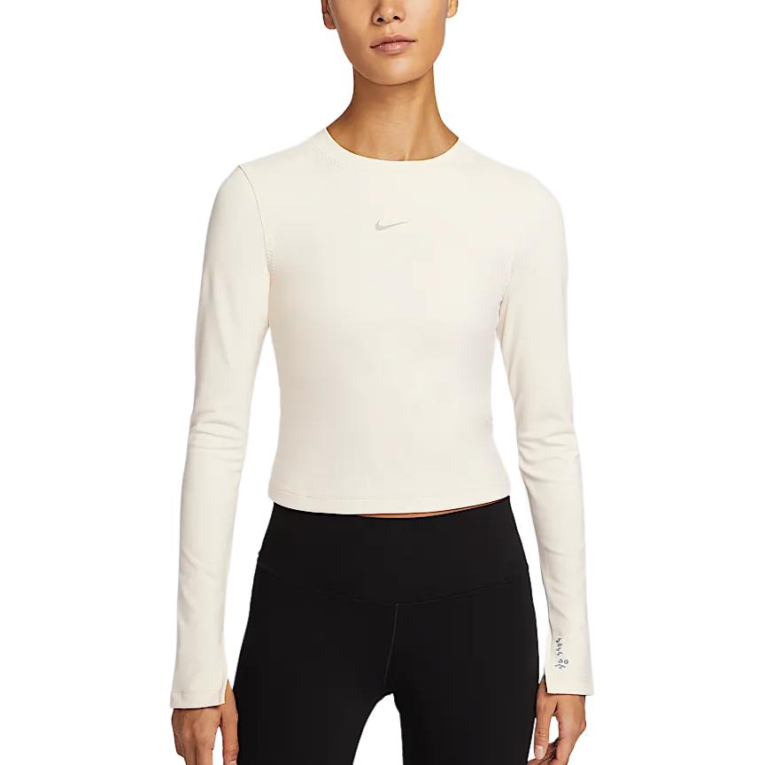 Nike Dri-Fit One Fitted Quick-Dry Short Sleeve T-Shirt Women Tops Light-Ivory HV8726110