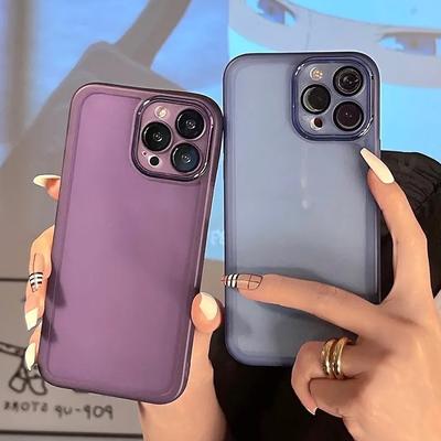 Étui Souple Antichoc Transparent Couleur Bonbon pour Protection d'Appareil Photo Pour Samsung Galaxy A15 A25 A35 A55 A24 A34 A54 S24 S23 S22 Ultra Plus