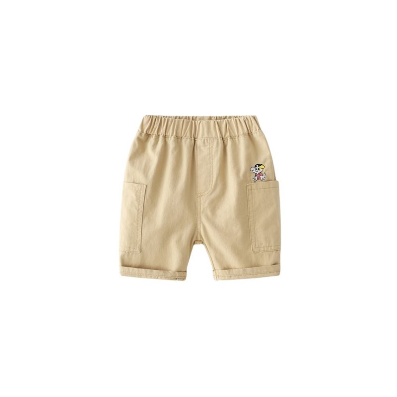 Kids Fifth Pants Summer Baby Boy Shorts Children's Clothing Casual with Big Pockets Middle Pants Boy Cartoon Embroider Pants