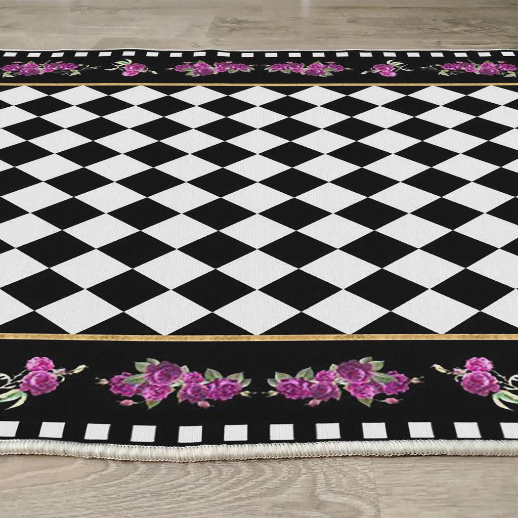 Decorative Special Design Modern Floral Mosaic Pattern Washable Non-Slip Floor Carpet