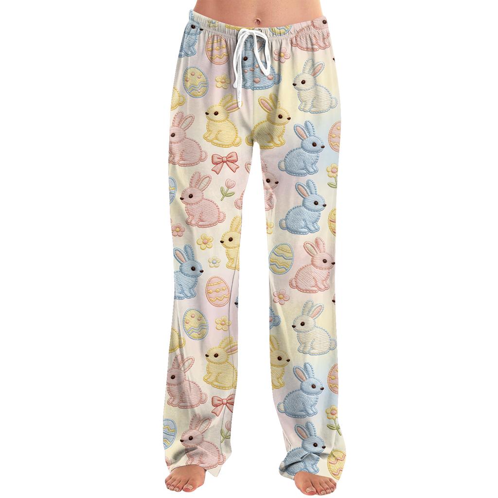 Modische lockere Freizeit-Hose für Damen mit Easter-Cartoon-Print
