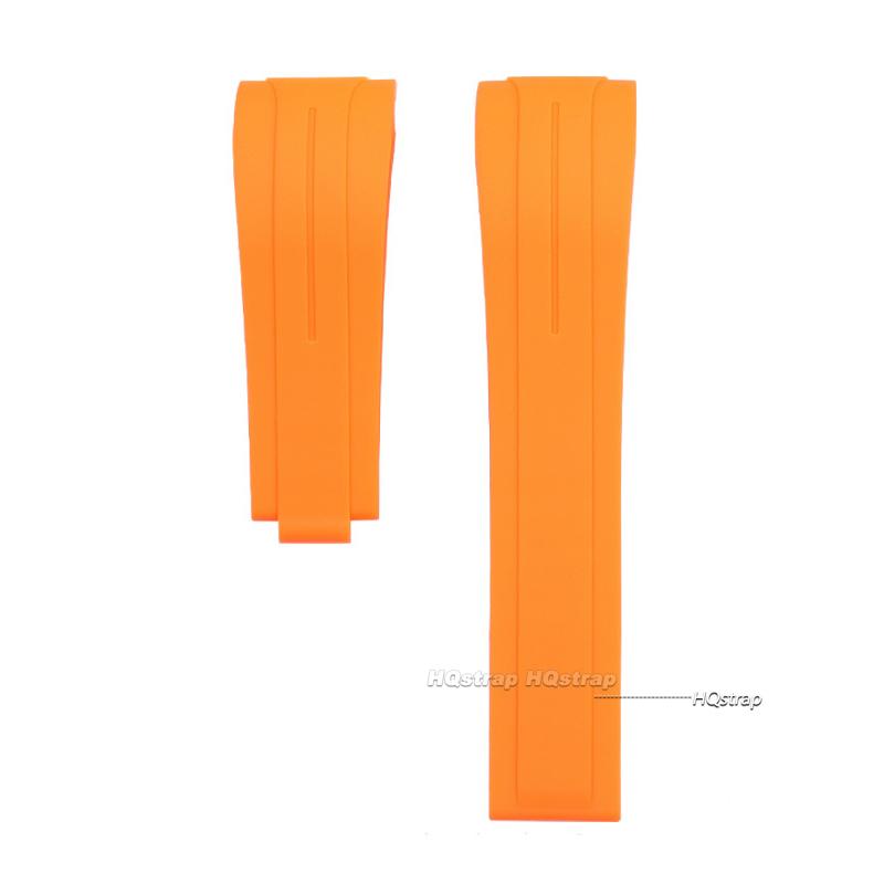 20mm Rubber Watch Strap for Rolex for Water Ghost Curved End Waterproof Wrist Band Metal Folding Buckle Diver Silicone Bracelet