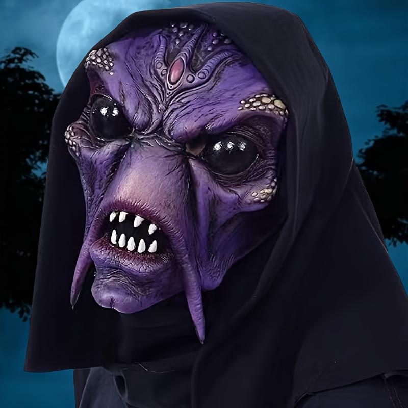 Scary purple alien latex mask