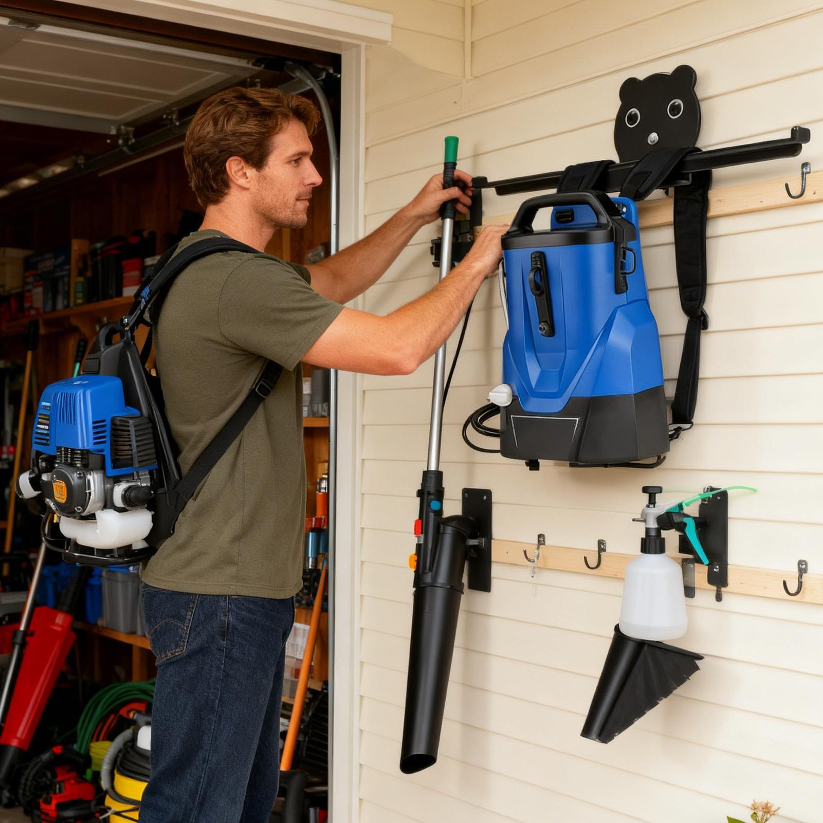 

Backpack Blower Rack Multifunctional Adjustable Rack Backpack Blower Storage Holder For Chainsaw Shed Sprayer Garage Tool OTHER