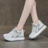 Small Height Increase Women's New Platform White Shoes Casual Fashion Versatile Woven Through Net Women's Shoes