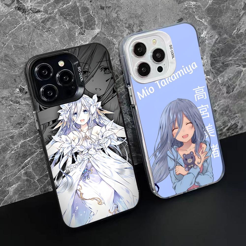 Date a Live Mio Takamiya Translucent Mobile Phone Case for iPhone 17 16 15 14 13 12 11 X XR XS Air Pro Max Plus Colorful Cover