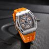 Luxury Fashion Men's Sports Wristwatch 20mm Stainless Steel Quartz Movement 50 Bar Water Resistant Luminous Hollow Design