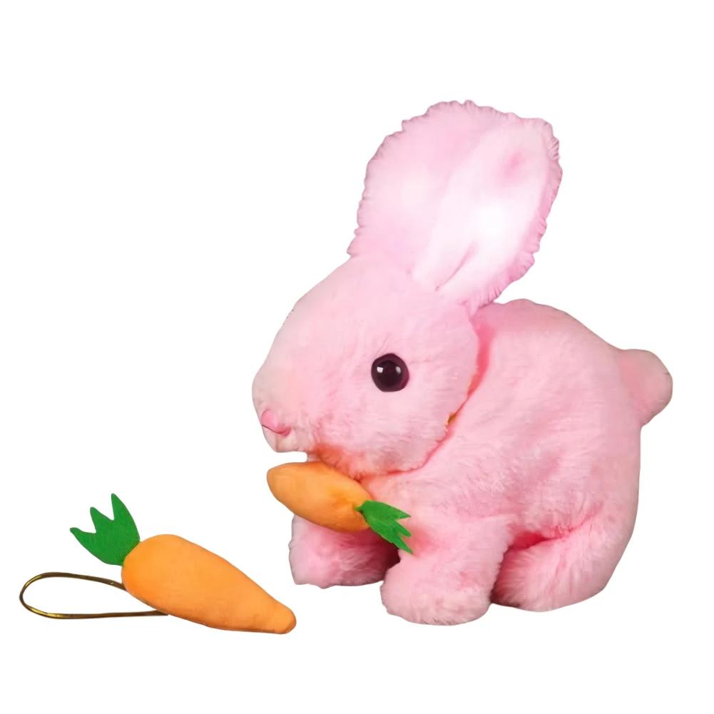 Cute Electric Rabbit with Carrot Interactive Electronic Pet Electronic Pet Rabbit Toy Birthday Gift for Kids