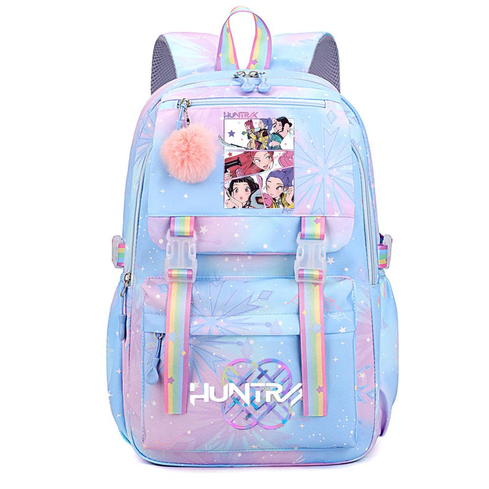 Niedlicher Anime K-Pop Dämonenjäger Aufdruck Große Kapazität Wasserdichter Rucksack Teenger Schüler Mädchen Junge Schultasche Büchertasche Damen Reisetasche Rucksack