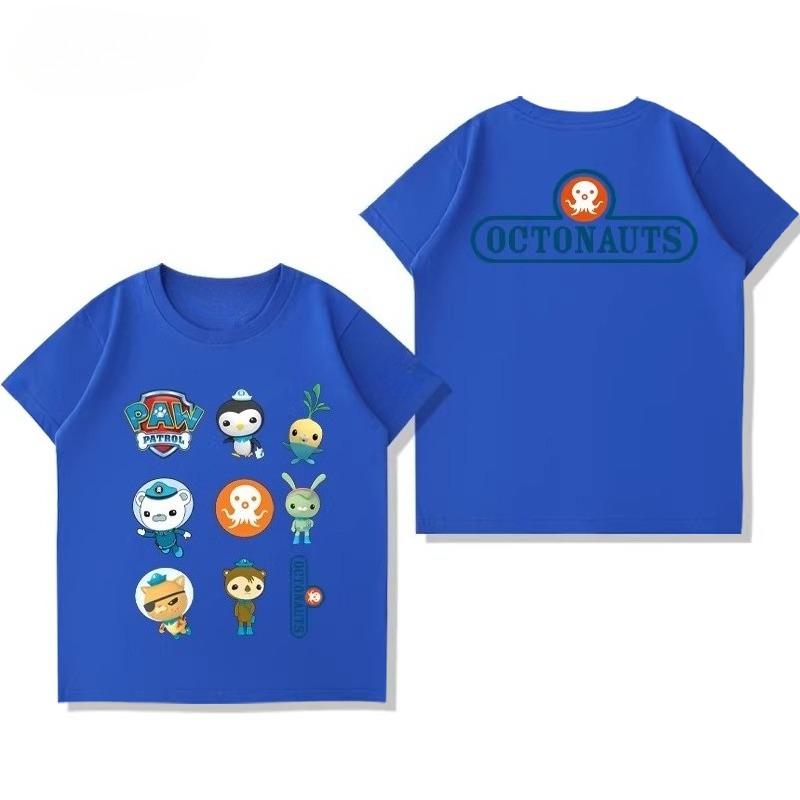 Potdemiel Octonauts Children's Pure Cotton T-Shirt, New Summer Style, Comfortable and Breathable Children's T-Shirt
