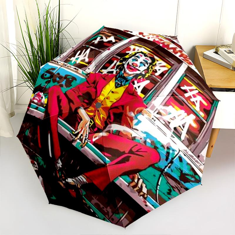 Joker Dual Madness Folding Umbrella Suitable For All Seasons Durable Travel Umbrella Umbrella Gift