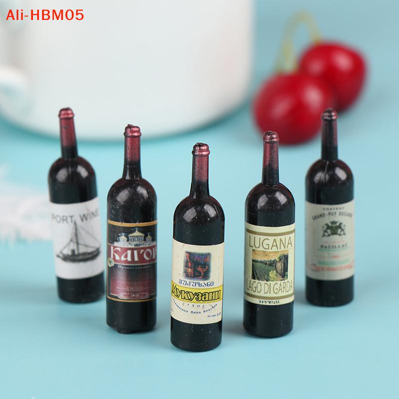 (Hb05)10Pc 1/12 Dollhouse Miniature Mini Wine Bottle Set With Box Simulation Drink Model Toys For Doll House Decorat Accessories