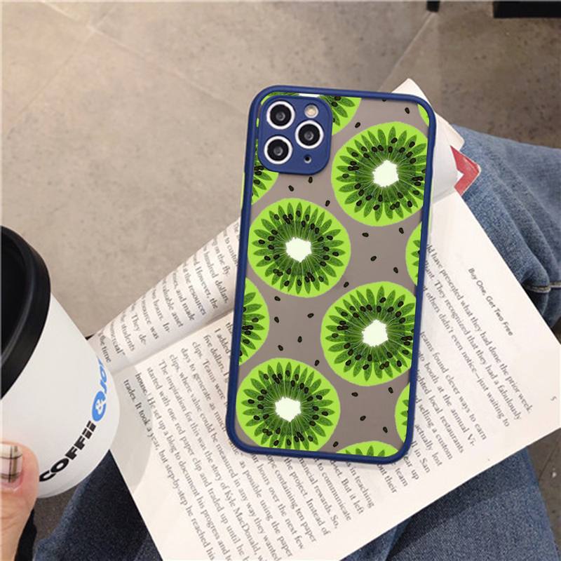 Fruit Kiwi Phone Case for iPhone 14 11 12 13 Mini Pro Max 8 7 Plus X XR XS MAX Translucent Matte Cover