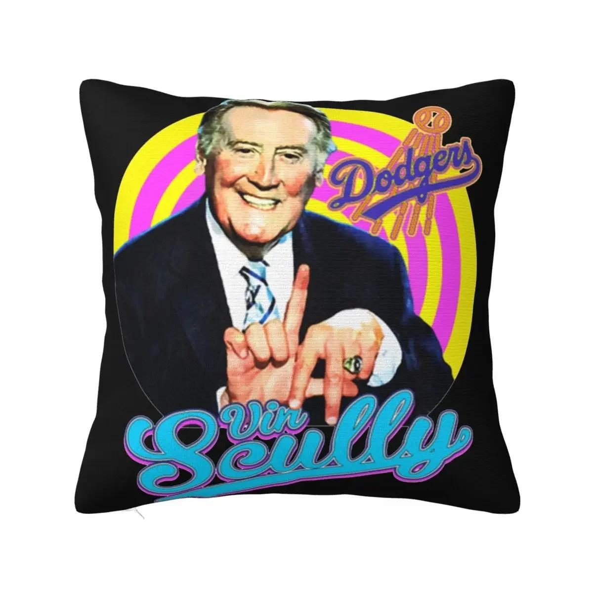 

Vin Scully Baseball 97- Pillow Case Cushion Cover Novelty Zipper Decor Pillowcase for Living Room x 66x66cm
