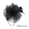Exquisite Feathers Fascinator Hat Polka Dot Bride Headdress Fashion Tea Party Mesh Hair Band  Lady