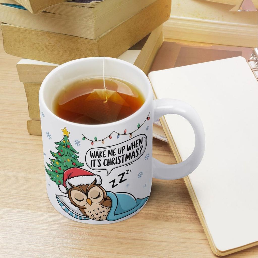 1pc 11oz Blank Ceramic Coffee Mug, Double-sided Printed Cup for Everyday Beverages, Smooth Glaze, Clean White Look, Suitable for Gifting