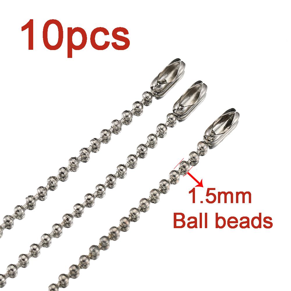 10pcs Stainless Steel Ball Beading Chains 8-20cm Connector for Key Chain/Dolls/Label DIY Bracelet Jewelry Making Accessorise