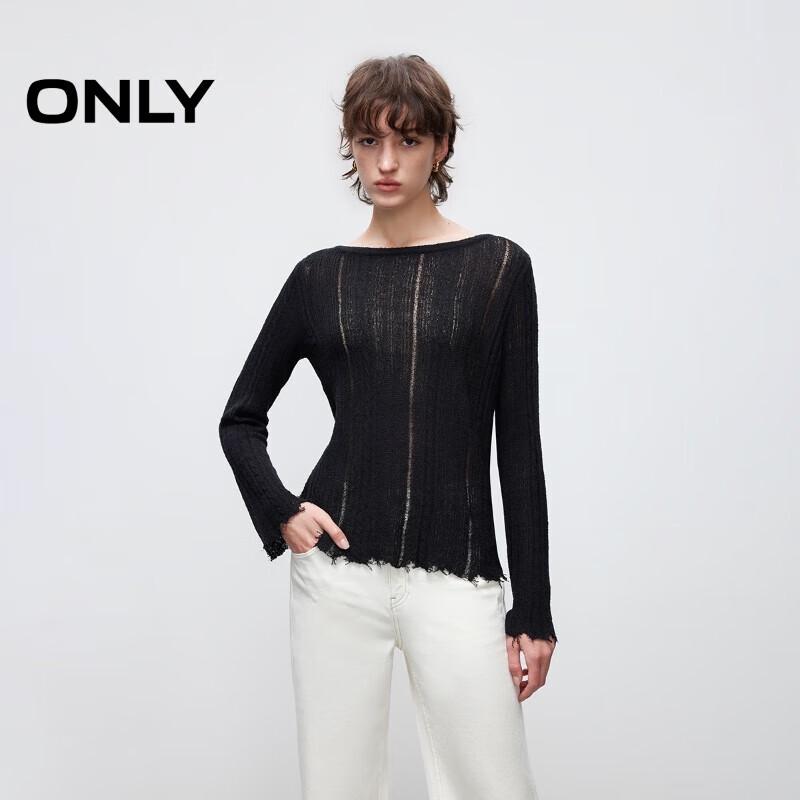 

ONLY 2025 Autumn Relaxed Fit Raw Edge Knit Sweater M