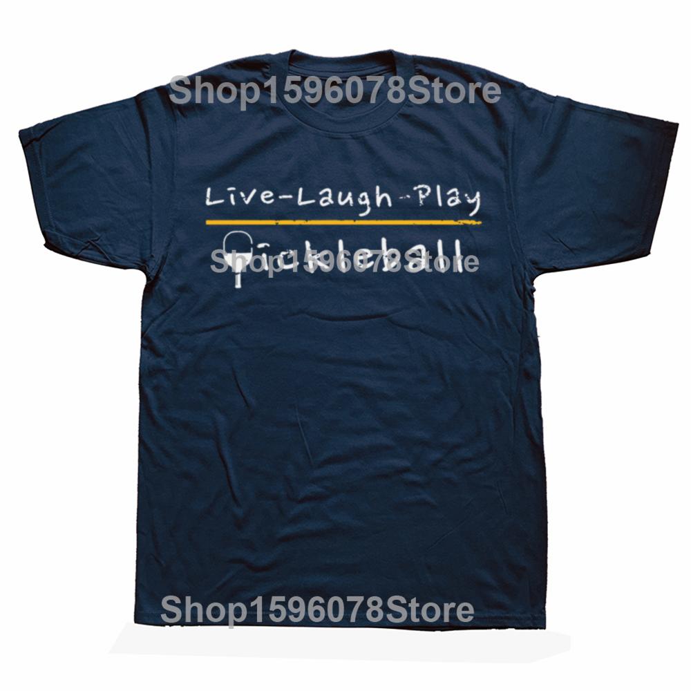 Funny Live Laugh Play Pickleball Printed TShirt Casual Loose Fashion Streetwear Hip Hop Man T Shirt Comfort Breathe Y2k Tees