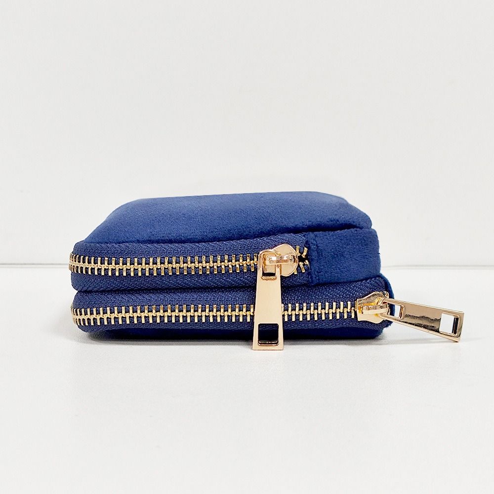 Sac de Rangement pour Bijoux Double Couche Boucles d'Oreilles Velours Porte-Bijoux Pochette Sac d'Emballage pour Bijoux Vacances