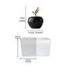 Simple Black Ceramic Apple 2 Sizes Home Decoration Ornaments Living Room Art Crafts Christmas White Apple Gift 1 Piece