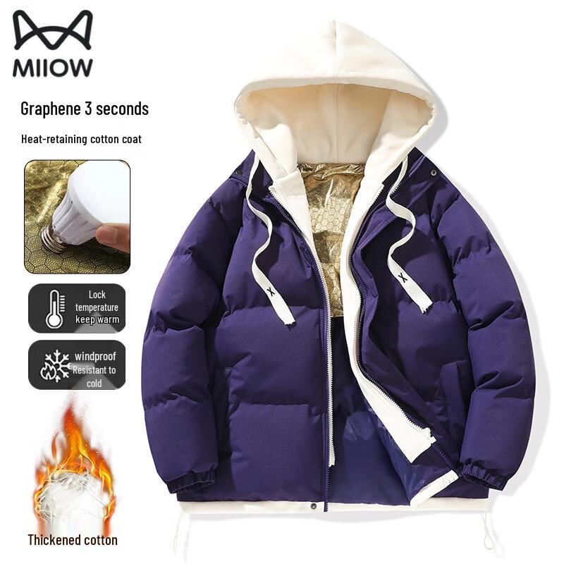 MiiOW Men s Graphene Padded Hooded Winter Jacket 3XL