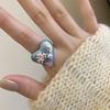 Daisy Enamel Flower Ring Open Ring Irregular Enamel Ring Cute Heart Ring  Women