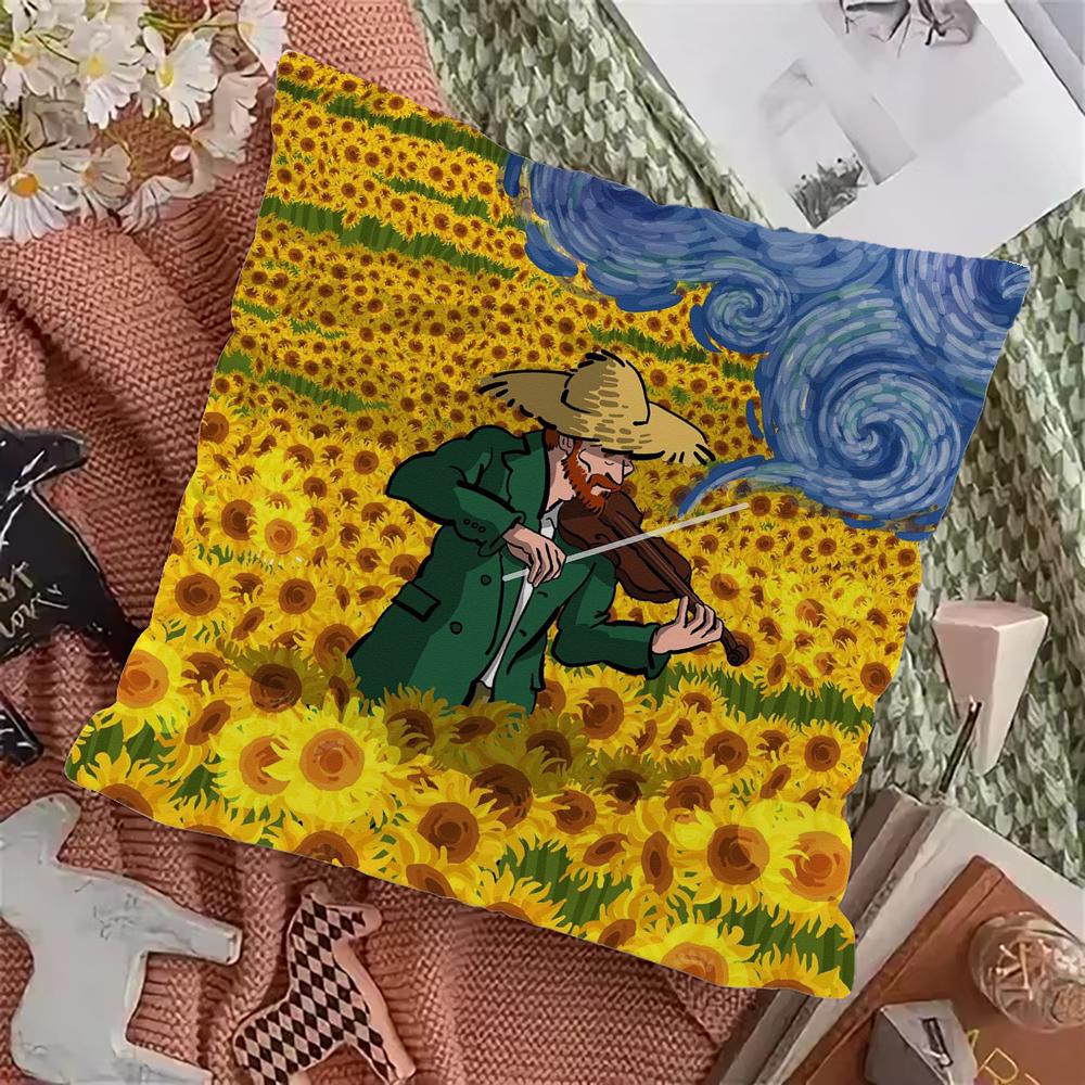 V-Van G-Gogh Art Pillow Case Pillowcase Home Sofa Cushions Car Cushions Pillowcover Office Pillowshell Pillow