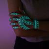 1 Sheet White Henna Tattoo Luminous Blue Hand Temp Tattoo