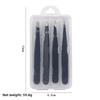Premium Eyelash Tweezers Set for False Eyelashes and Eyebrow Grooming Stainless Steel Tweezers with Comb and Carry Case