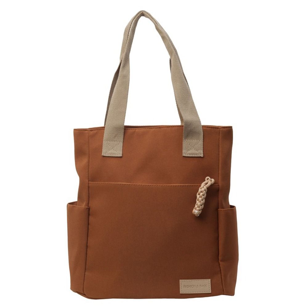 Waterproof Lightweight Canvas Bag New Canvas Handbag Solid Color Tote Bags Large Capacity Shoulder Bag оранжевый