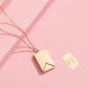Valentine's Day Love you Secret Hidden Message Pendant Necklace Stainless Steel Can Open Photo Frame Envelope Necklace