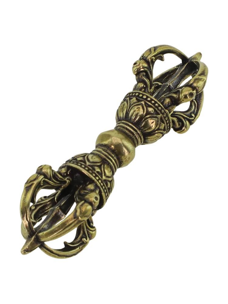 

Тибетский латунный ваджрный кинжал ручной работы, уникальный дизайн для церемониального использования