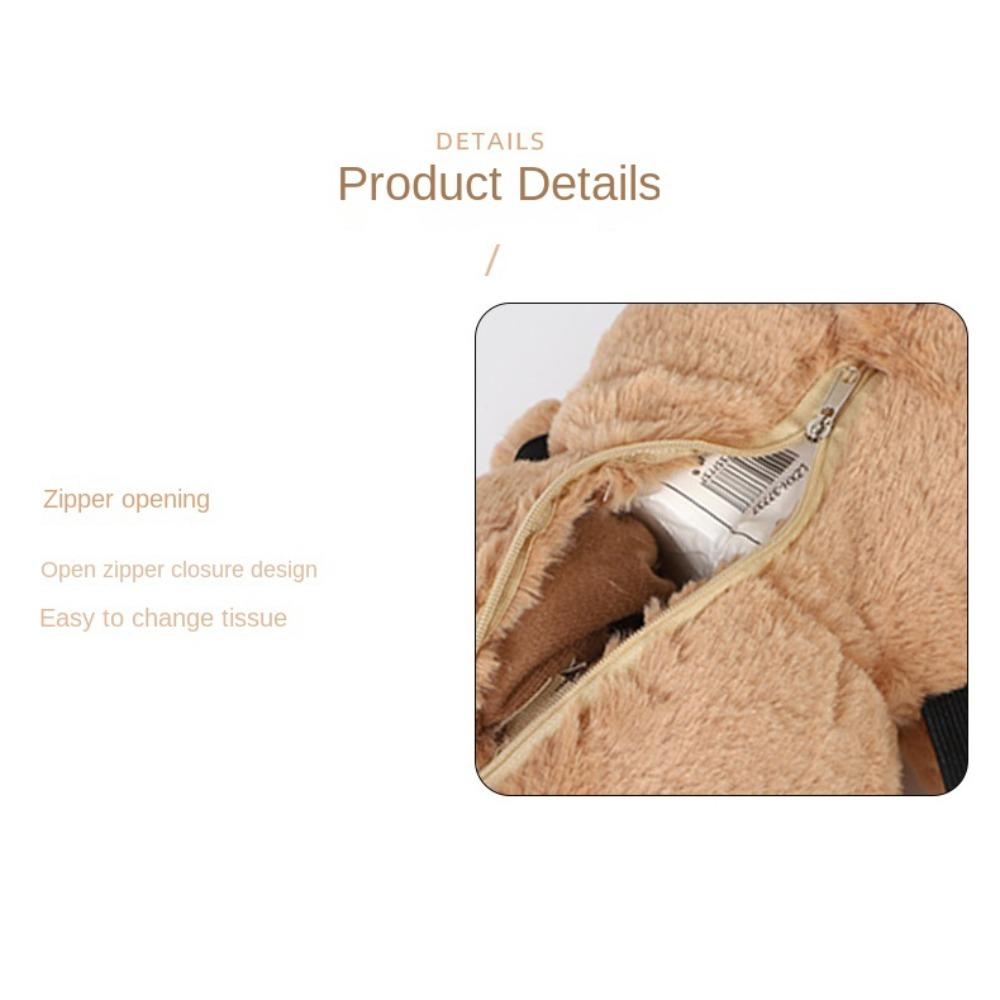 Bear Plush Bear Car Tissue Box Cartoon Animals Cartoon Car Hanging Paper Box  Women's Car