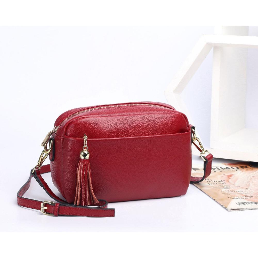 Niche Design Dámská taška Hovězí kůže Nová přes rameno Crossbody Kožená dámská čtvercová kabelka Kabelka Měkká kůže 100 Jednoduchá