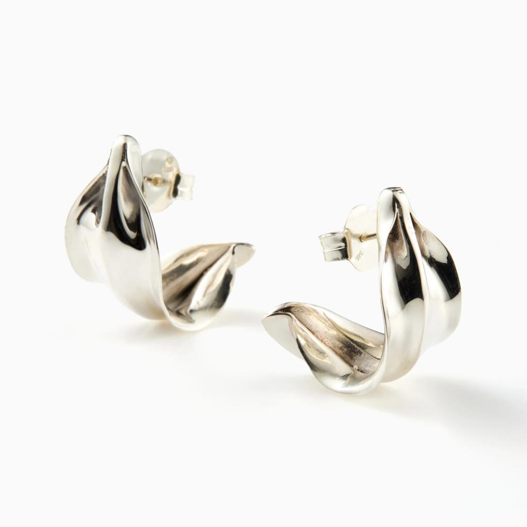 Premium Metal Tide Personality Exaggerated Fashion S925 Silver Needle Stud Earrings C Type Retro Earrings Light Luxury Earrings