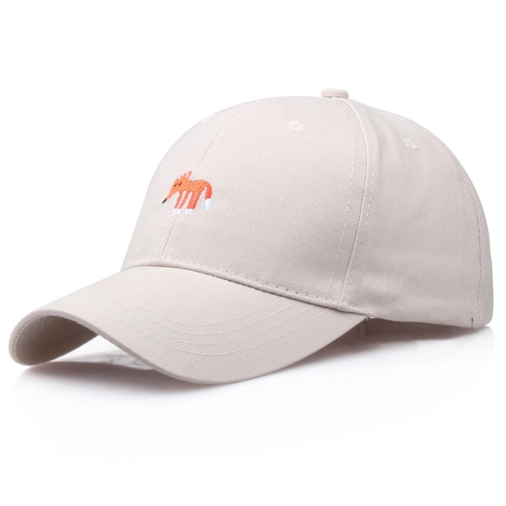 Small Fox Embroidered Baseball Cap For Women Men Adjustable Summer Fashion