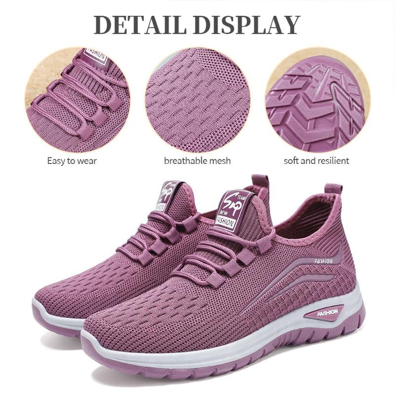 Sneakers Women's New Large Size Shoes Women's Shoes Fly-woven Breathable Mesh Shoes Lightweight Casual Shoes